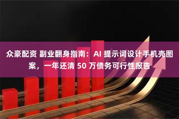 众豪配资 副业翻身指南：AI 提示词设计手机壳图案，一年还清 50 万债务可行性报告