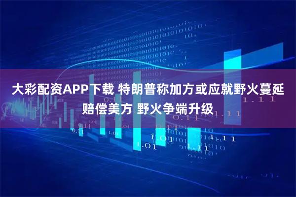 大彩配资APP下载 特朗普称加方或应就野火蔓延赔偿美方 野火争端升级
